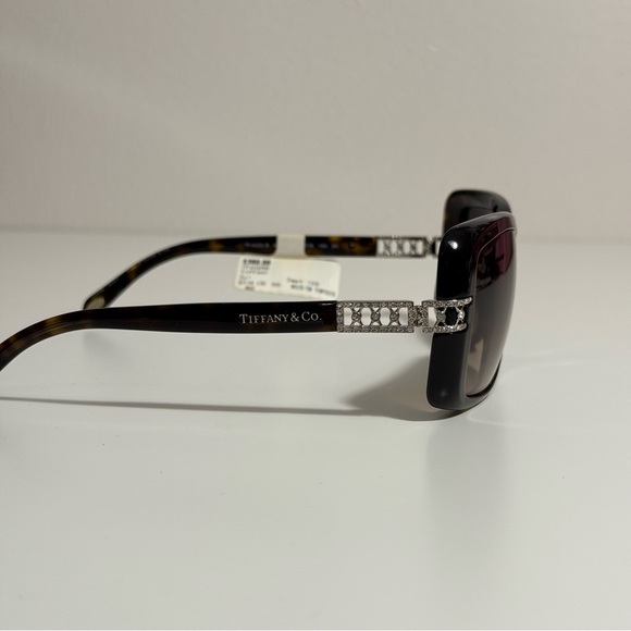 Authentic Tiffany & Co Brown Tortoise Shell Atlas Crystal Square Sunglasses main image 5